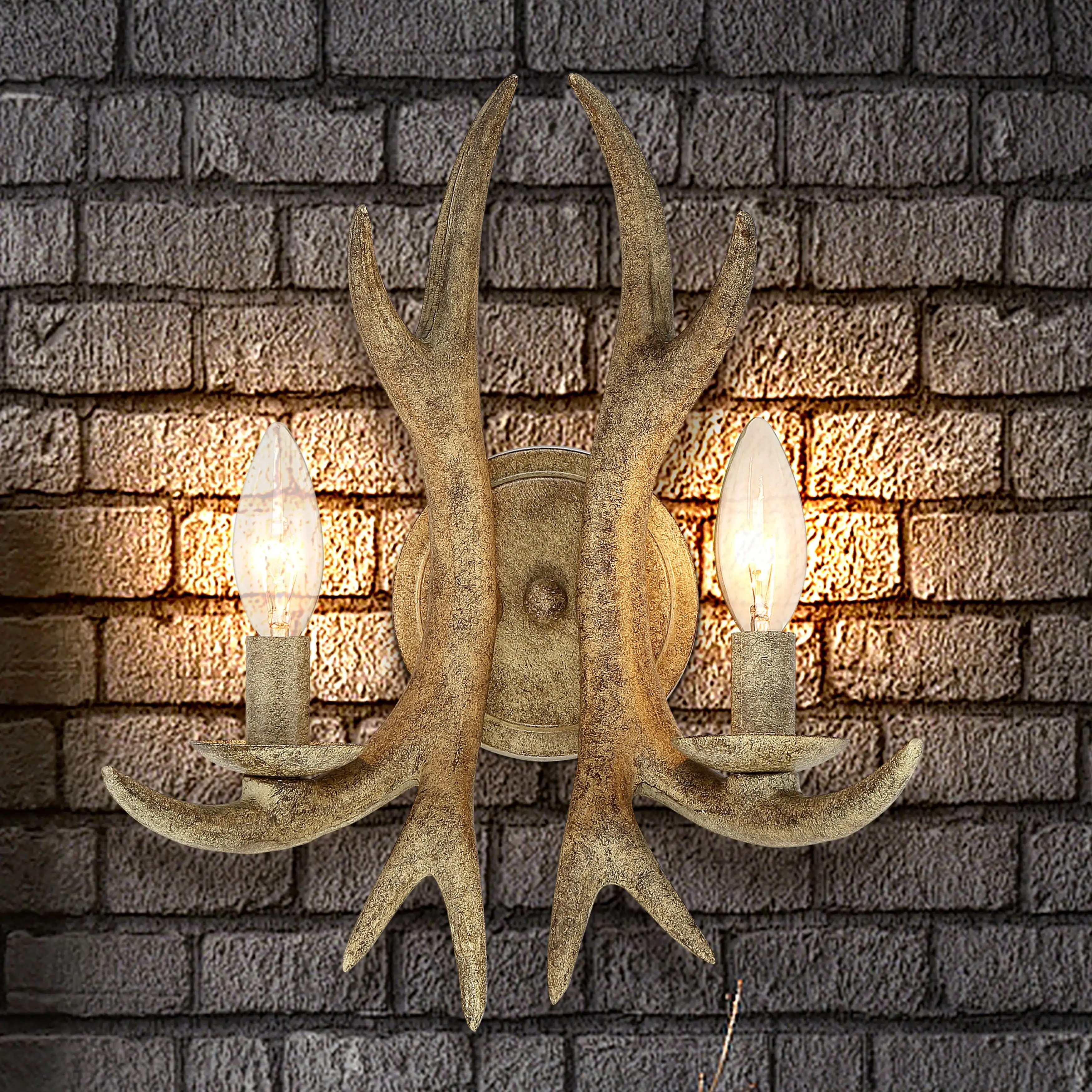 2 - Light Candle Antler Vanity Light