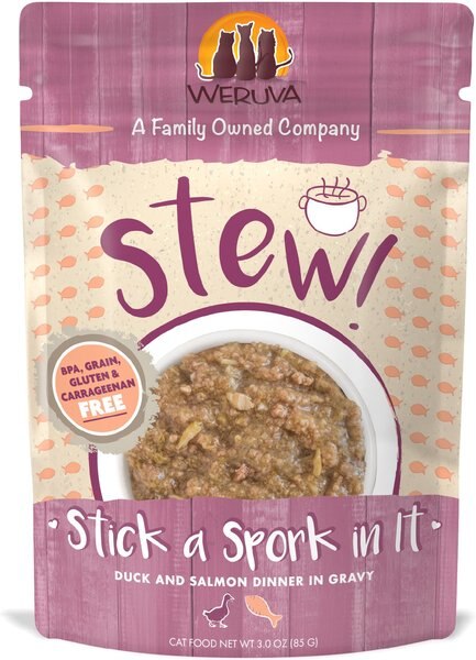 Weruva Classic Cat Stick a Spork in It Duck and Salmon in Gravy Stew Cat Food Pouches