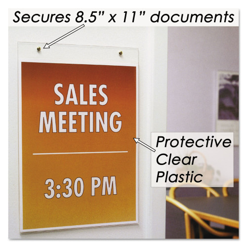 Nu Clear Plastic Sign Holder， Wall Mount， 8.5 x 11 (38011Z)