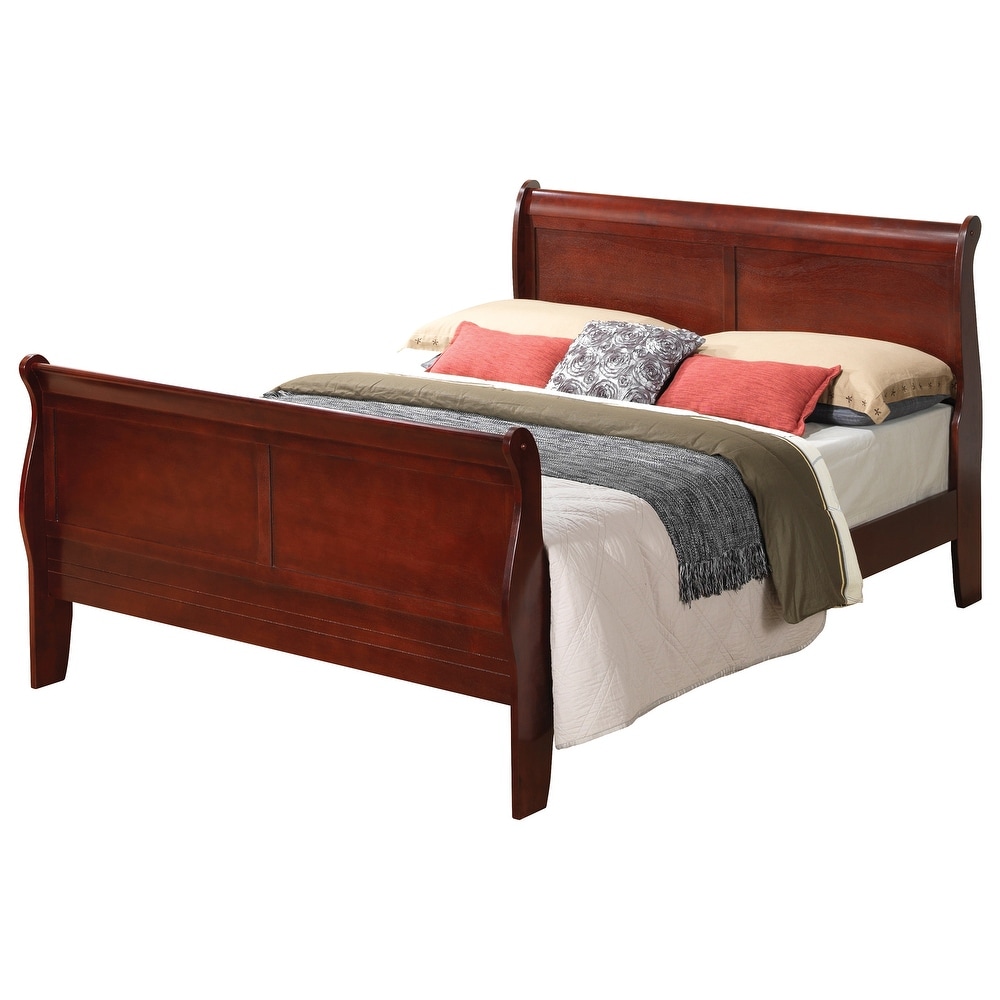 Louis Philippe Full Sleigh Bed with High Footboard