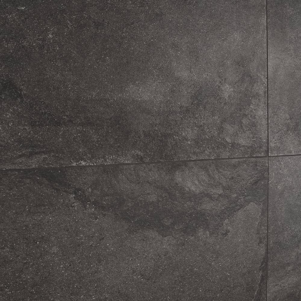 Ivy Hill Tile Dominion Charcoal Black 23.62 in. x 47.24 in. Matte Limestone Look Porcelain Floor and Wall Tile (15.49 sq. ft.Case) EXT3RD108243