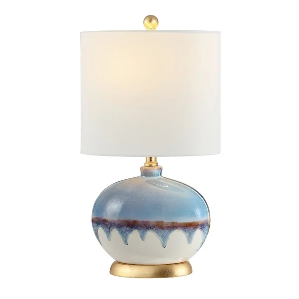 SAFAVIEH Lighting Koa Blue 21-inch Ceramic LED Table Lamp - 13