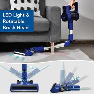 Costway Blue Cordless Bagless Stick Vacuum Cleaner 3-in-1 Handheld Vacuum Cleaner GX10006US-BL