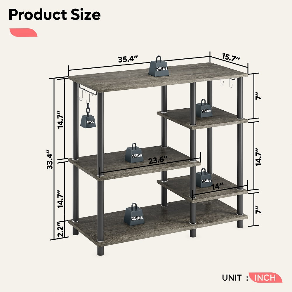 Bestier Baker's Rack Microwave Oven Stand for Kitchen Grey