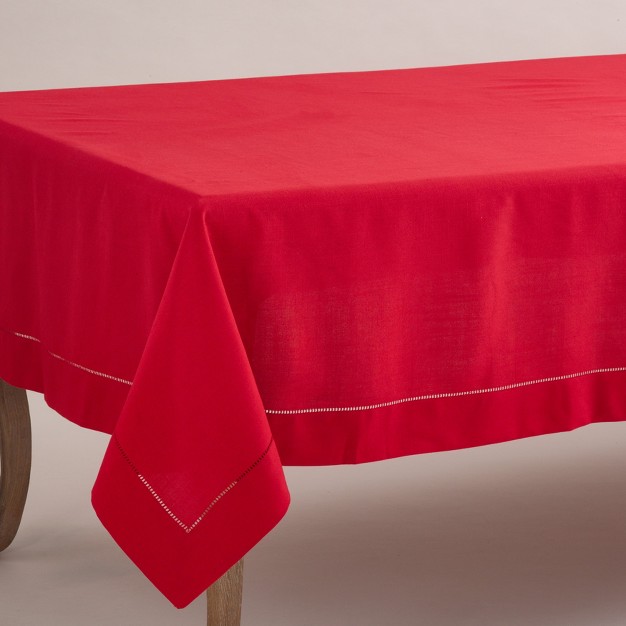 Saro Lifestyle Tablecloth With Hemstitch Border Design