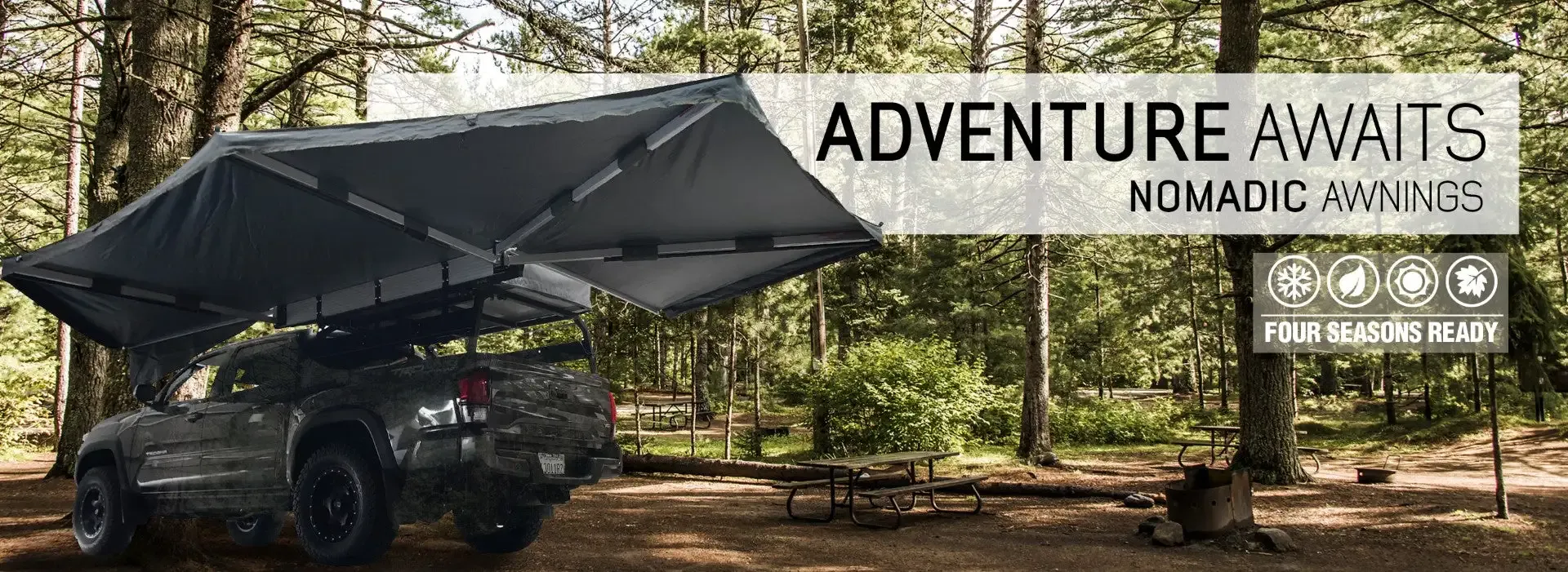 Awning 270 Dark Gray Cover With Black Transit Cover & Brackets for Passengar Side