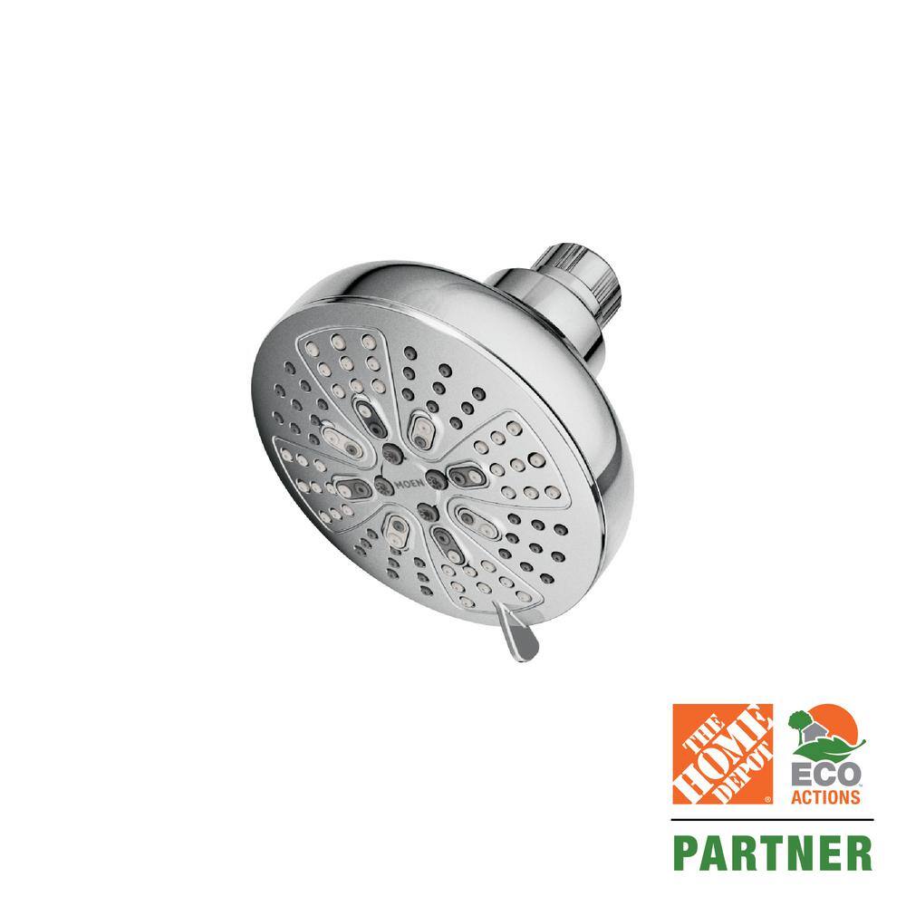 MOEN HydroEnergetix 8-Spray Patterns with 1.75 GPM 4.75 in. Single Wall Mount Fixed Shower Head in Chrome 200W0