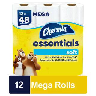 Charmin Essentials Soft Toilet Paper Rolls (12 Mega Rolls) 003077203154