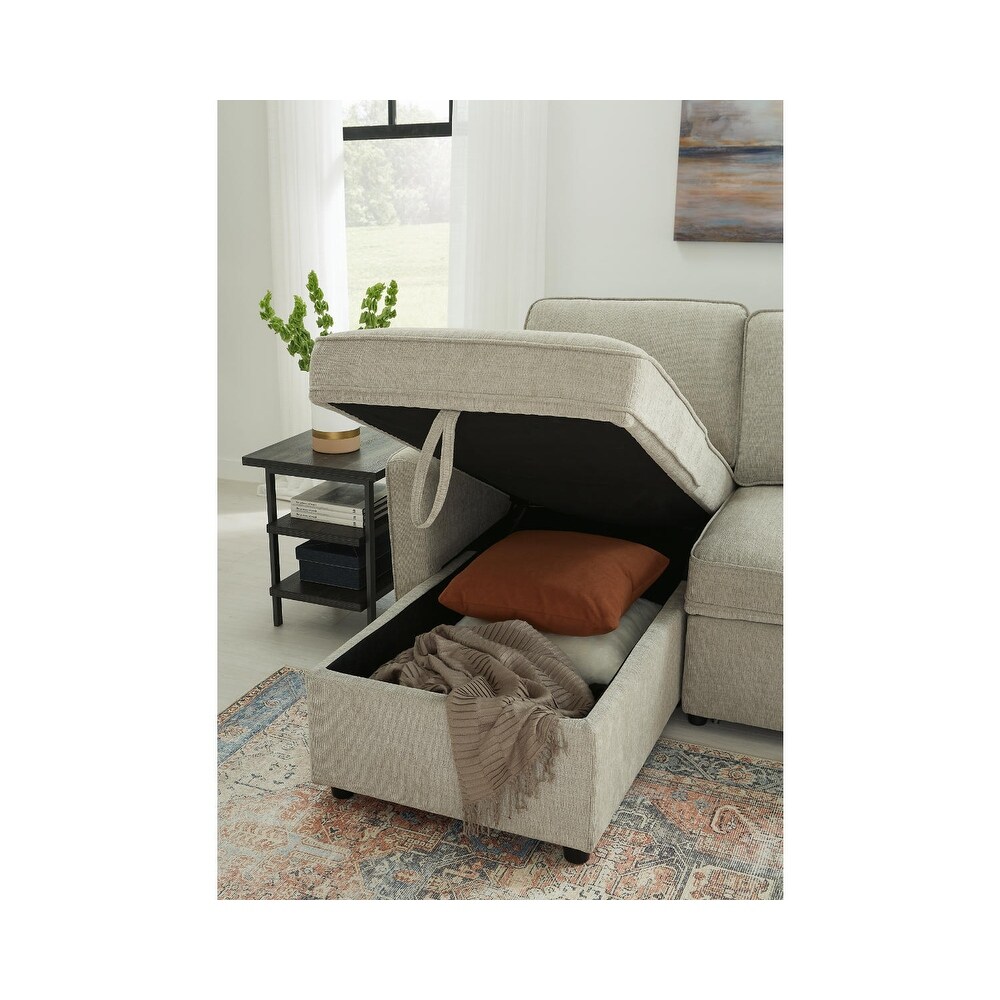 Signature Design by Ashley Kerle 2 Piece Sectional with Pop Up Bed  Hidden Storage and USB Port