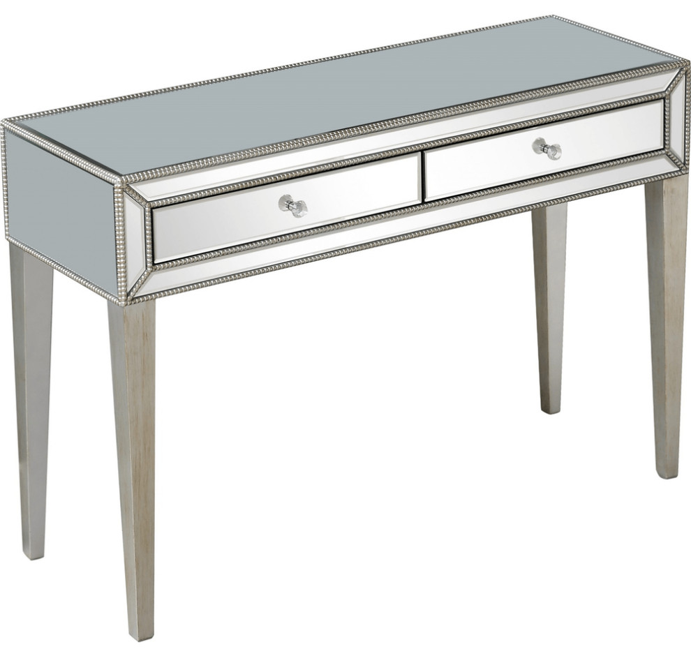 Silver Beaded Console Table   Farmhouse   Console Tables   by HomeRoots  Houzz