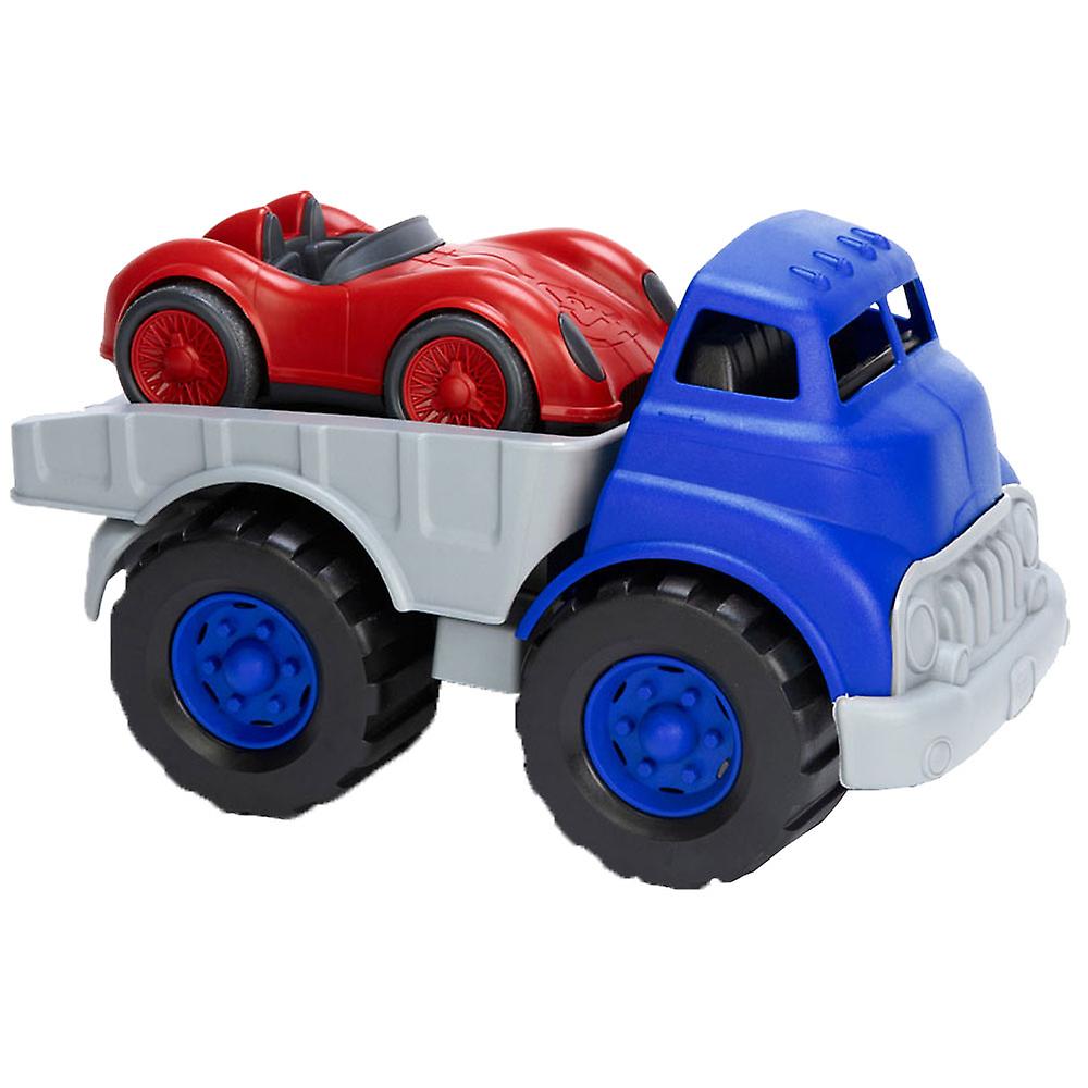 Green Toys Flatbed Truck Vehicle with Race Car BPA Free 100% Recycled