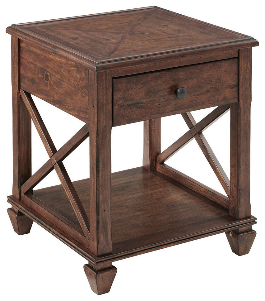 Stockbridge 21 quotSquare Wood End Table  Drawer   Transitional   Side Tables And End Tables   by Bolton Furniture  Inc.  Houzz