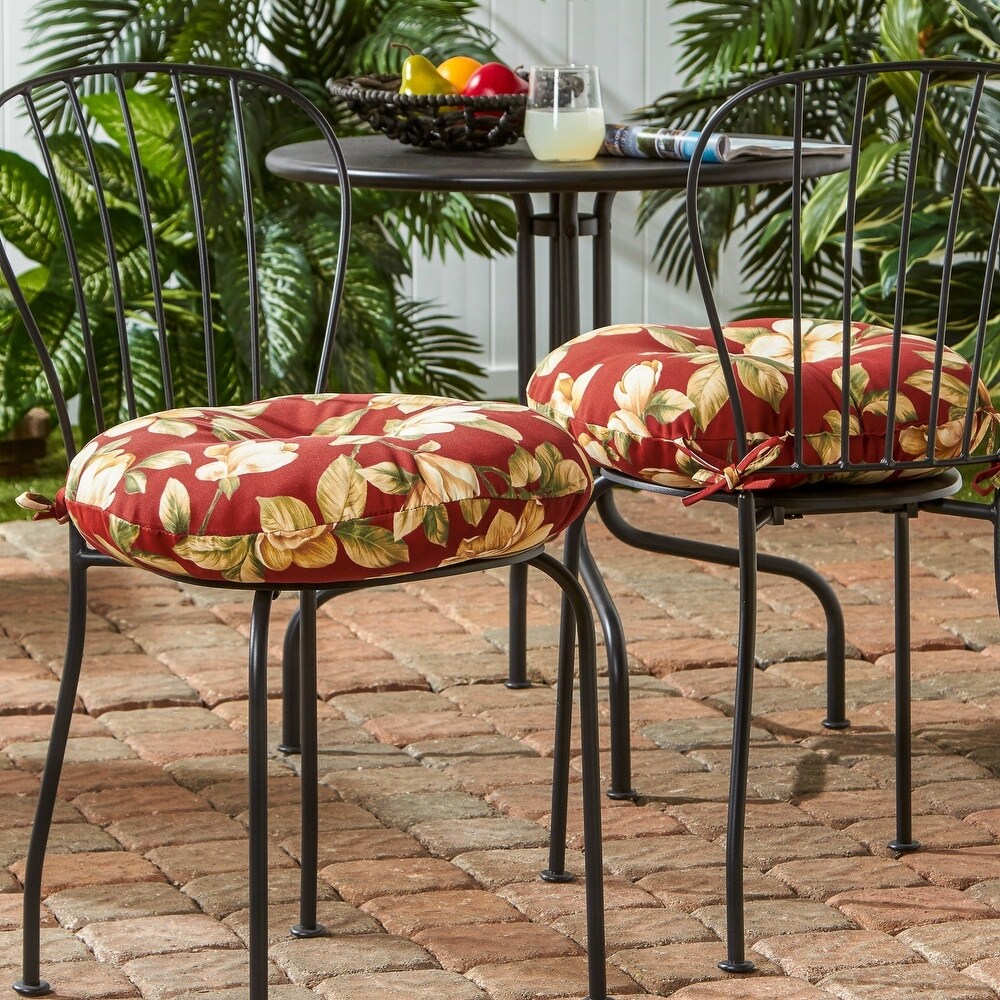 Eastport 18 inch Round Outdoor Bistro Chair Cushion (Set of 2) by Havenside Home   18w x 18l