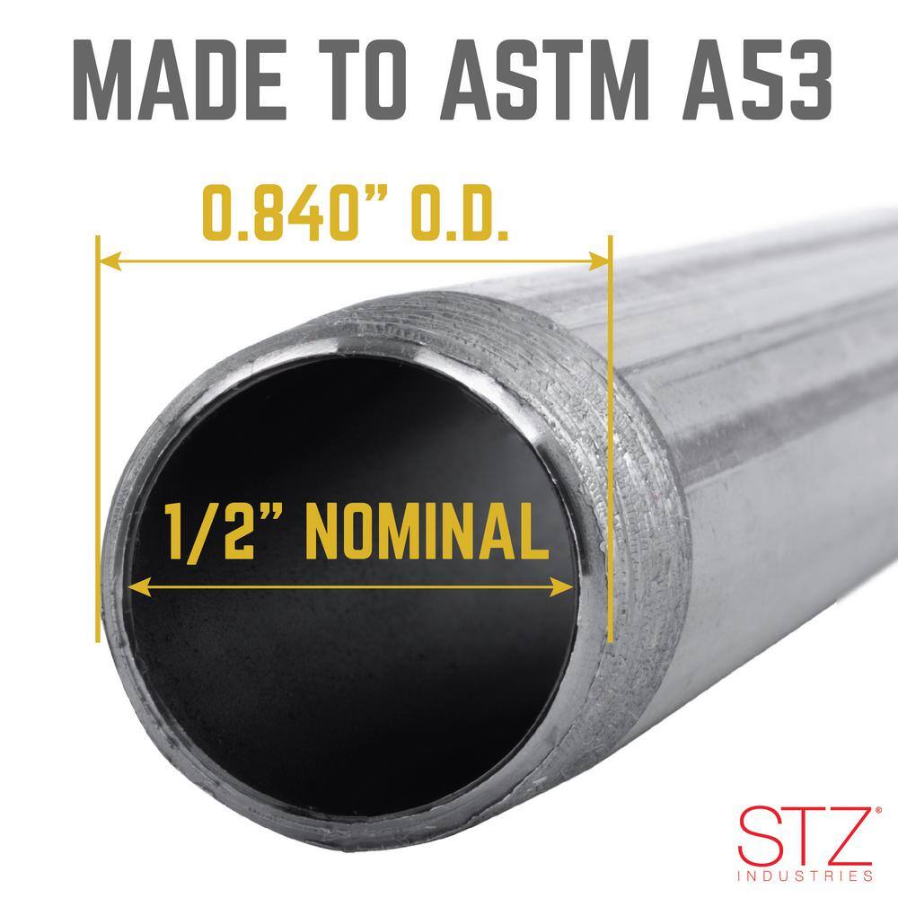 STZ 12 in. x 5 ft. Black Steel Schedule 40 Cut Pipe 306 12X60