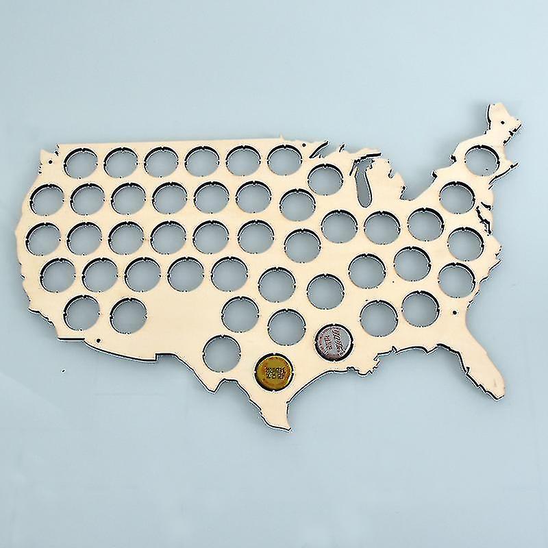 Cht-beer Cap Trap United States Of America Beer Cap Map Wall Art， Tan