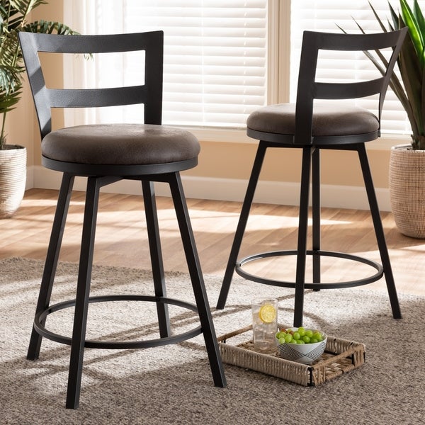 Carbon Loft Murdock Industrial Grey Fabric Pub Stool Set