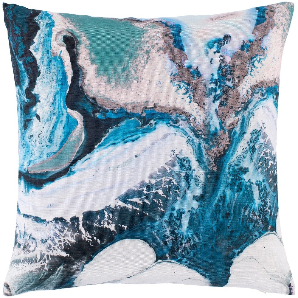 Artistic Weavers Braden Blue Abstract Wave Throw Pillow