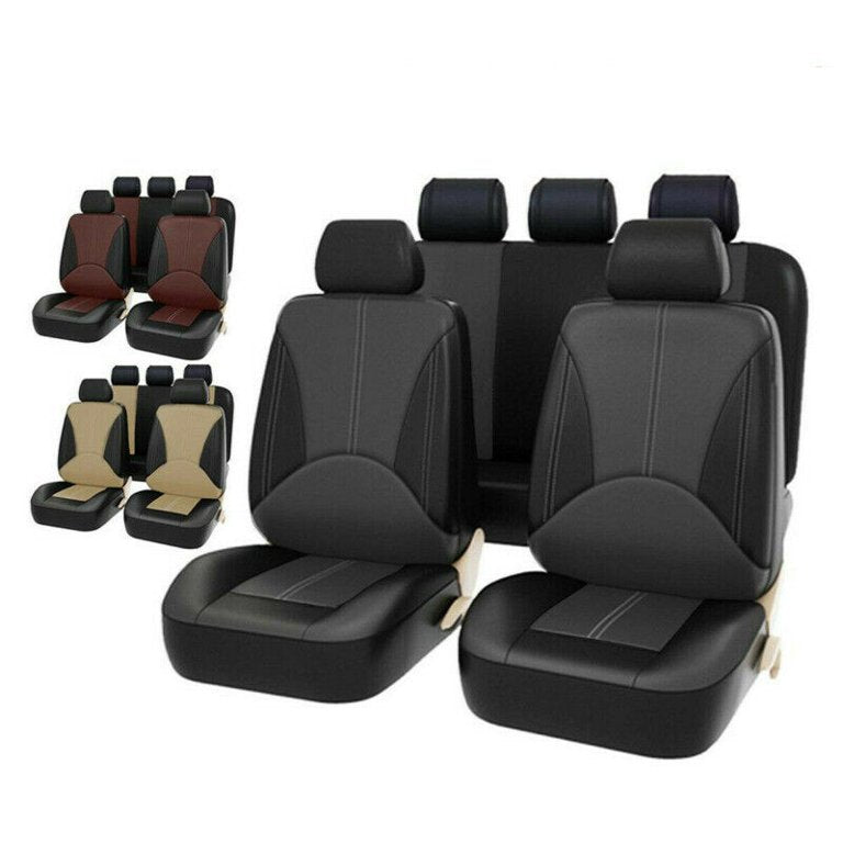 PU Leather Car Seat Cover Universal， Auto 5-Seat Seat Protector， for Auto Truck Van and SUV， Car Interior Cover