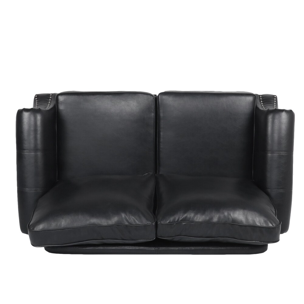 Lawton Faux Leather Loveseat with Nailhead Trim by Christopher Knight Home