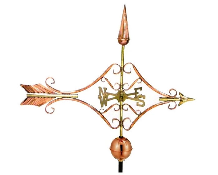 Good Directions Copper Victorian Arrow Weathervane 9642P