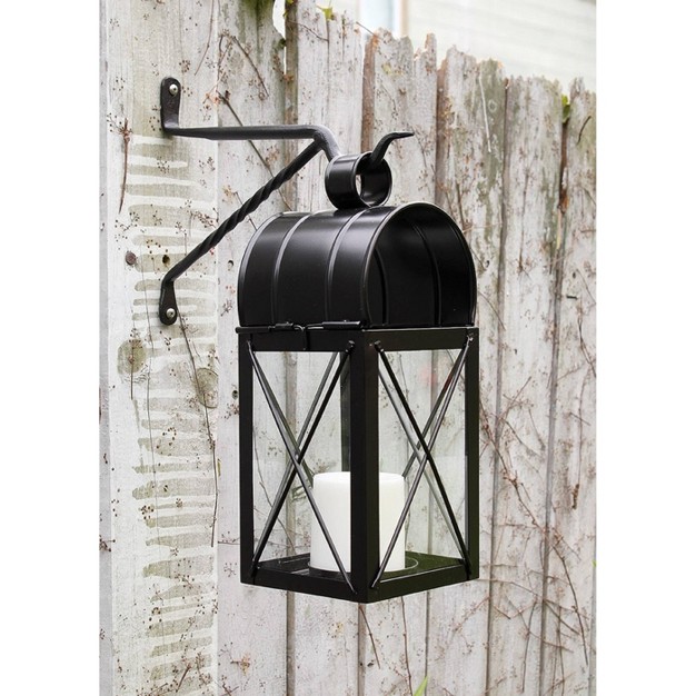 X 5 625 quot Tealight votive Iron glass Travis House Outdoor Lantern Candle Holder Black Powder Coat Finish Achla Designs