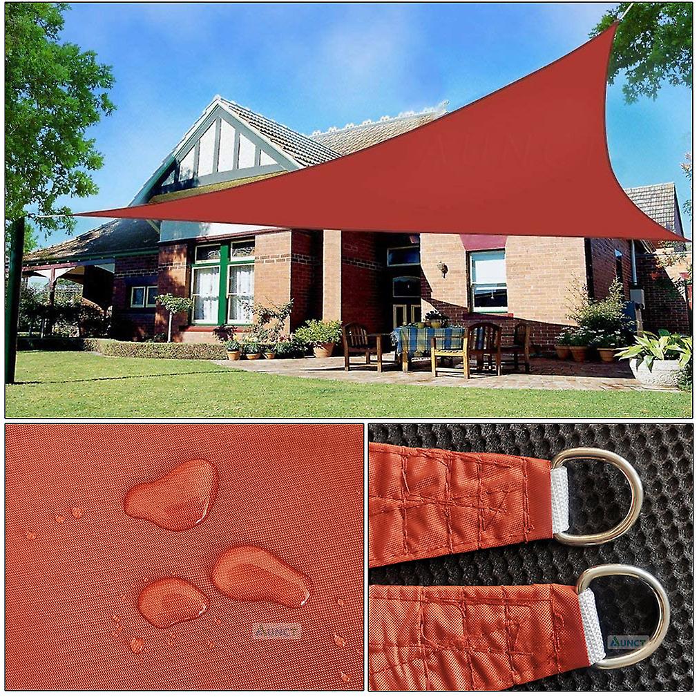 Born Pretty Rust Red 300d Triangle Patio Shade Sail Waterproof Awning Outdoor Sun Shelter Garden  Pool Shade Camping Hiking Yard Sail