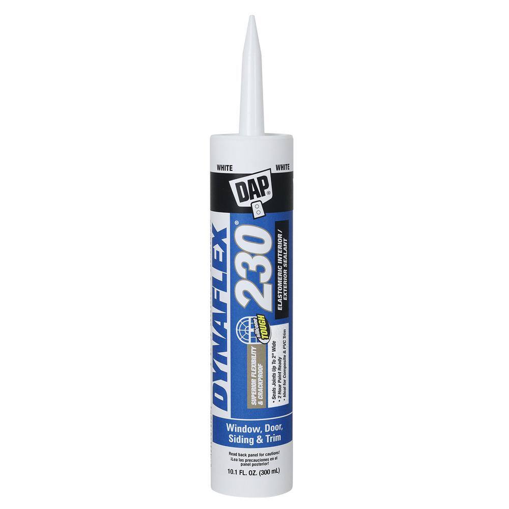 DAP Dynaflex 230 10.1 oz. White Premium ExteriorInterior Window Door and Trim Sealant (12-Pack) 7079818275