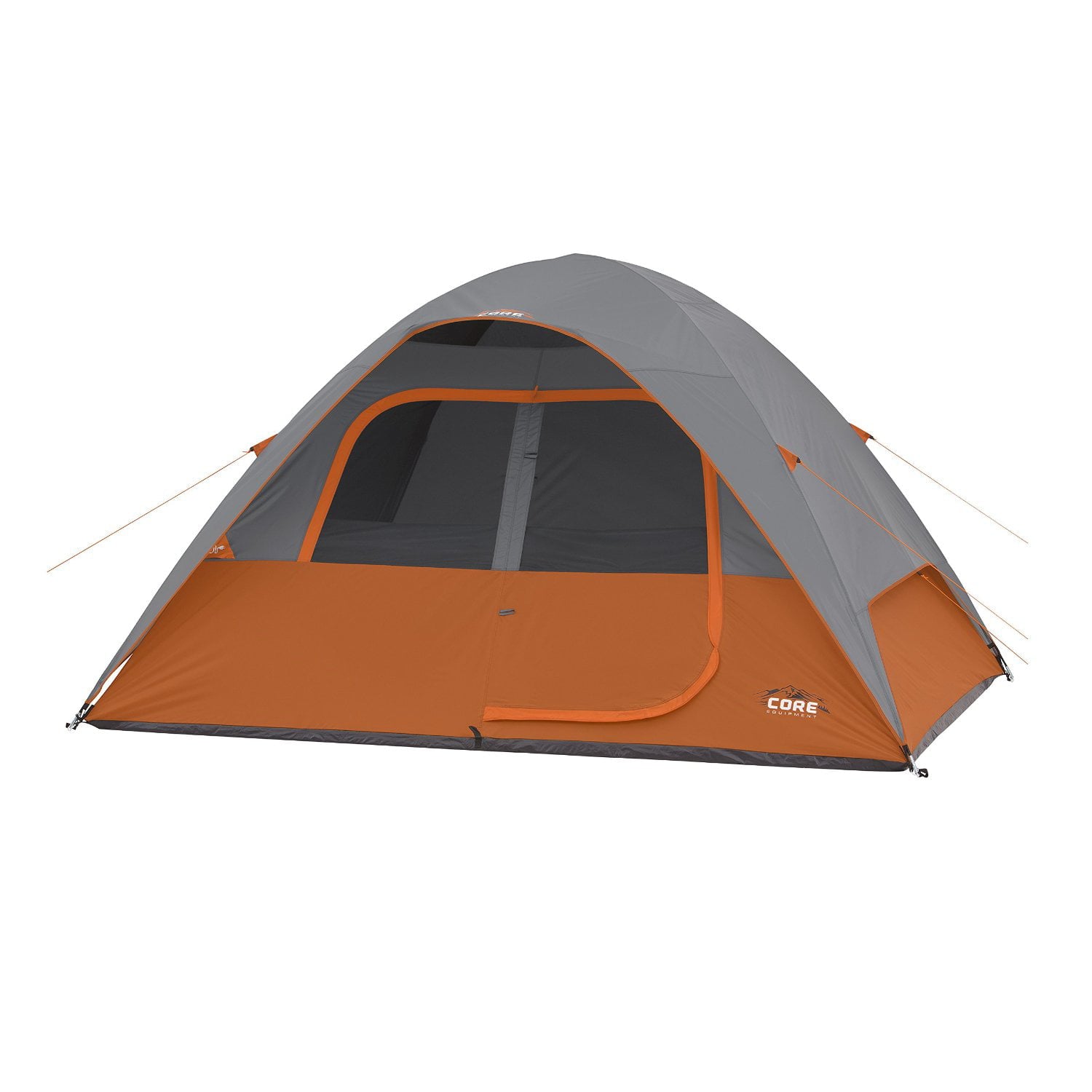 CORE Equipment 6 Person 11' x 9' Dome Camping Tent - Orange/Grey | 40003