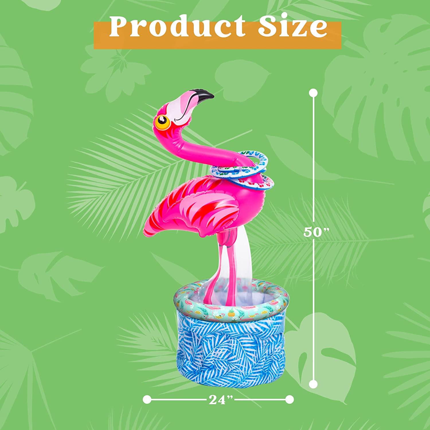 clearance sale - 50in Inflatable Flamingo Cooler With Toss Rings