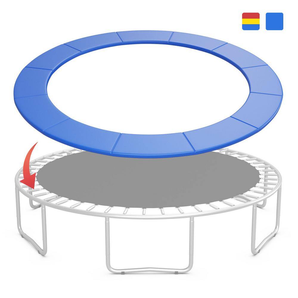 Gymax 12 ft. Trampoline Replacement Safety Pad Universal Trampoline Cover Blue GYM09618