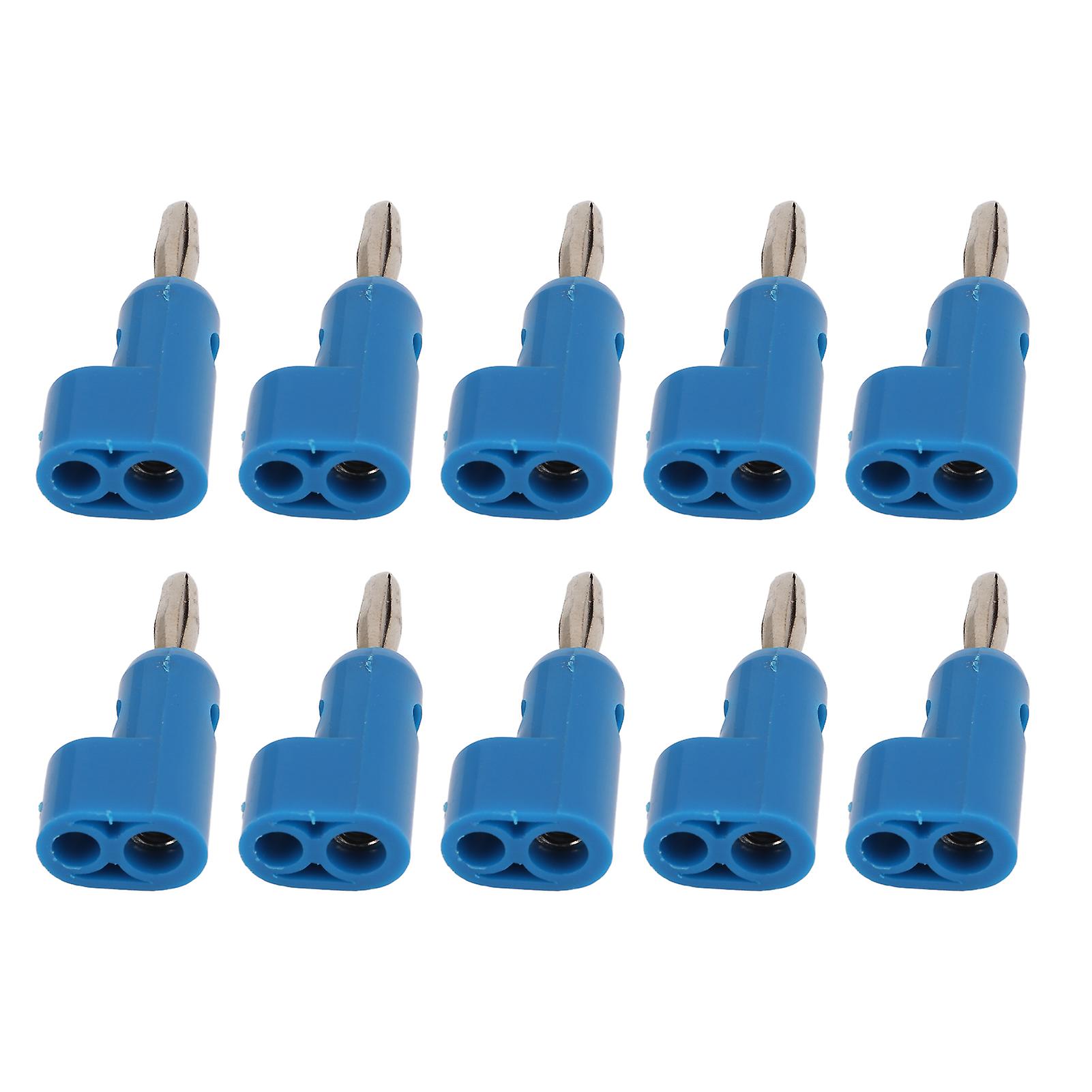 10pcs/set 4mm Solderless Banana Plug Stackable Open Screw 30v Ac60v Dc Maximum 24a For Electronics Industrial Equipmentblue