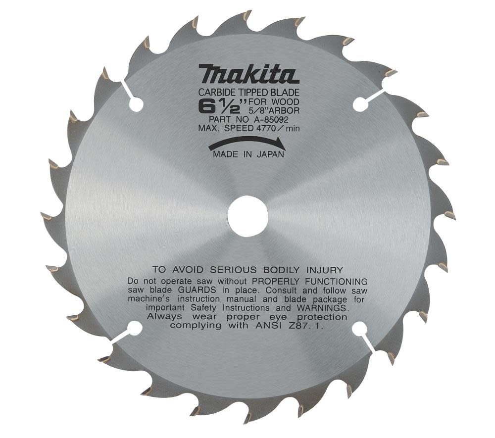 Makita 6-1/2 In. Replacement Blade 24T A-85092 from Makita