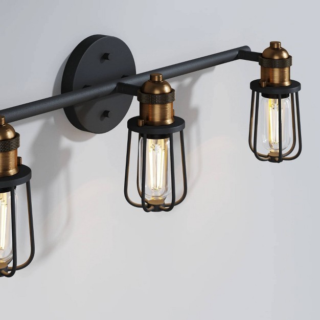 3 light Rori Industrial Vanity Light Fixture Black bronze Nathan James