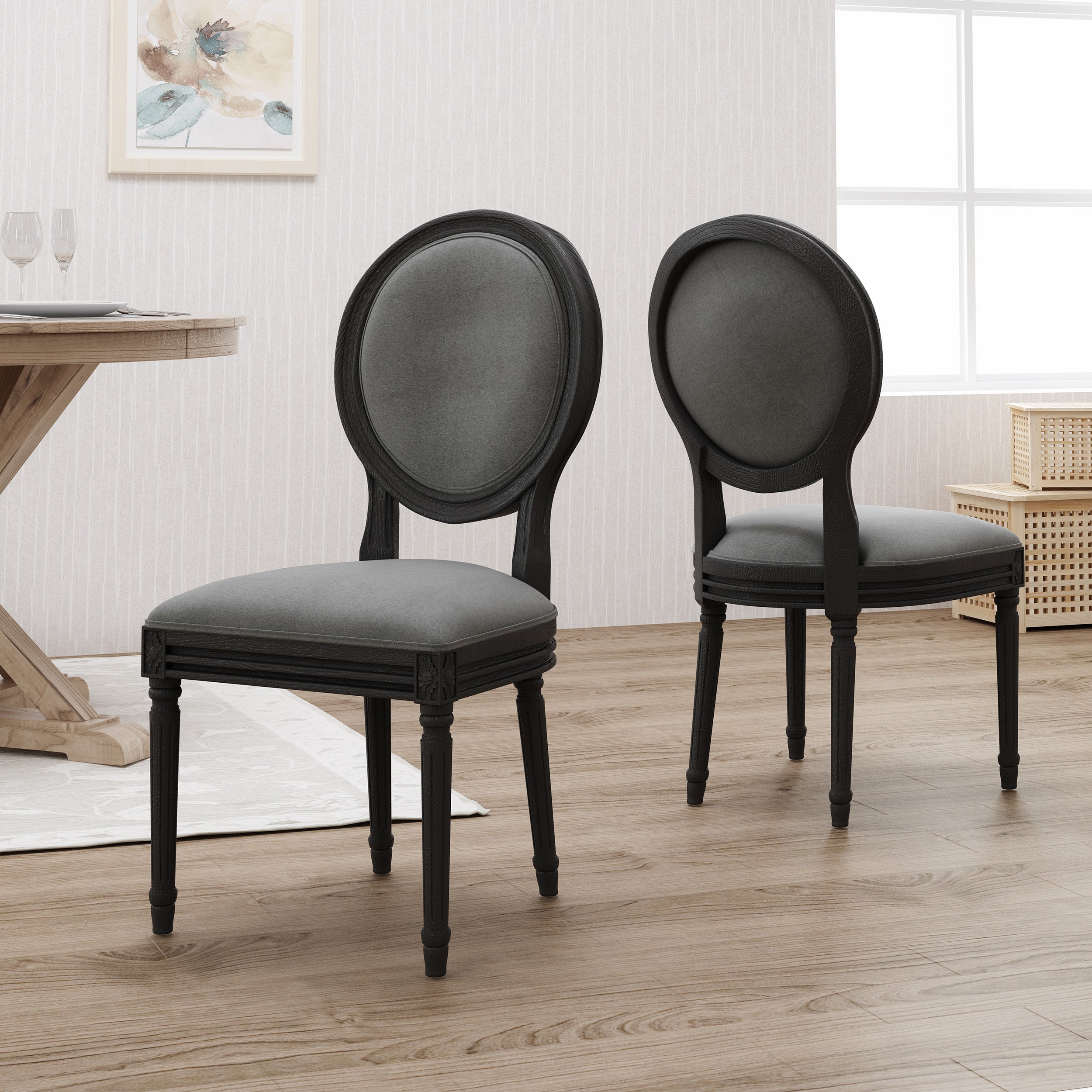 Babbs Traditional Fabric Dining Chairs