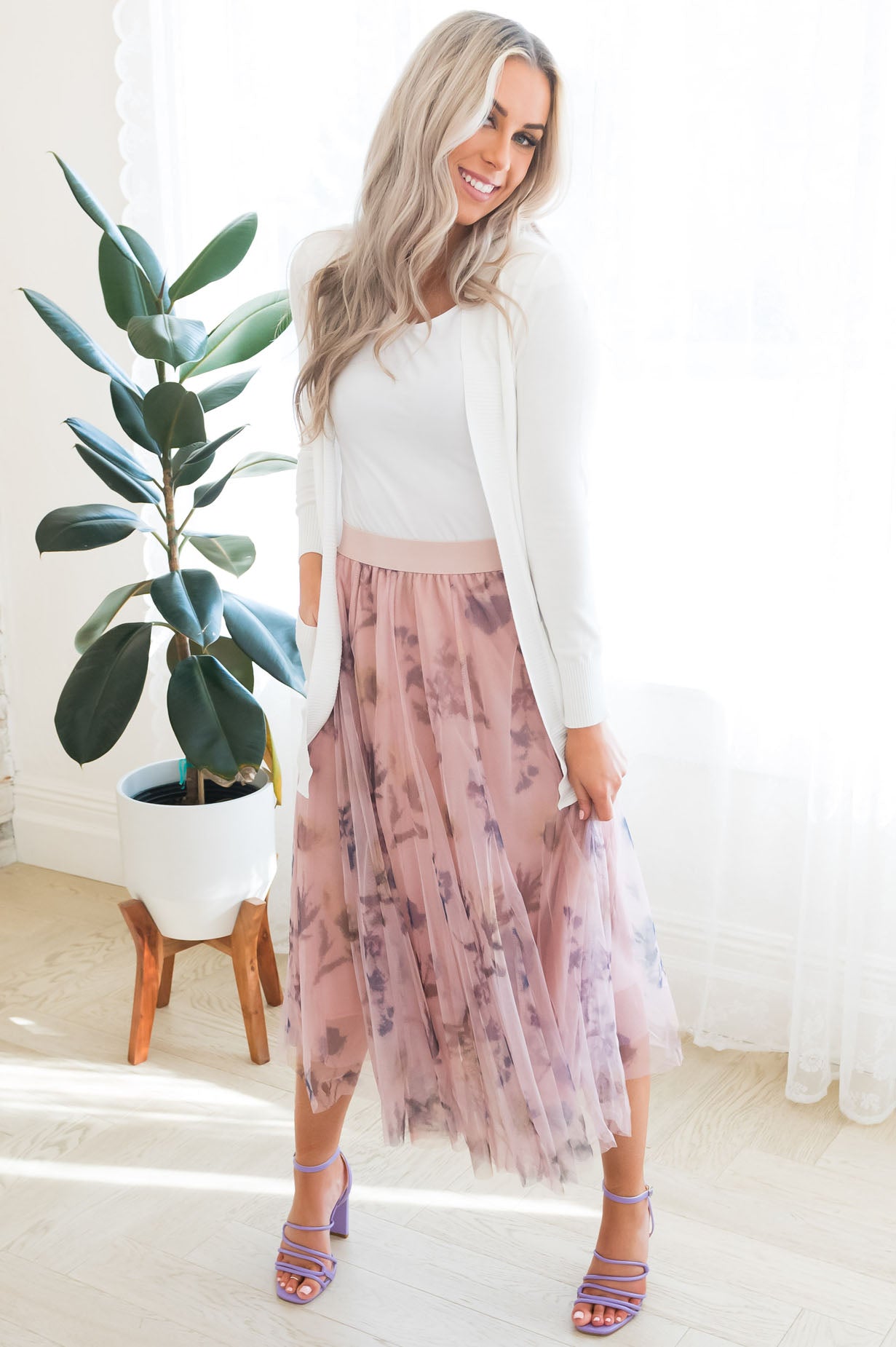 Blooming Buds Modest Tulle Skirt