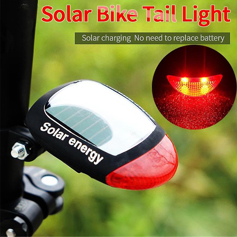 1pc Solar Energy Bicycle Tail Light Red Cycling Rear Light Solar Power Bike Bicycle Led Lamp Taillight Lamp