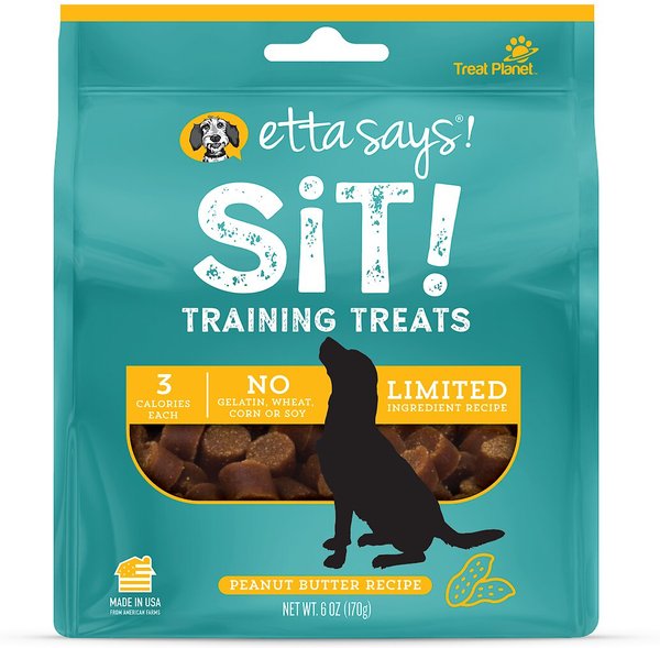 Etta Says! Sit! Training Treats Peanut Butter Recipe Dog Treats， 6-oz bag