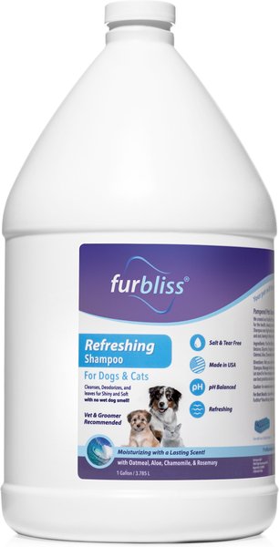 Vetnique Labs Furbliss Refreshing Shampoo with Essential Oils， Oatmeal Dog and Cat Grooming Shampoo