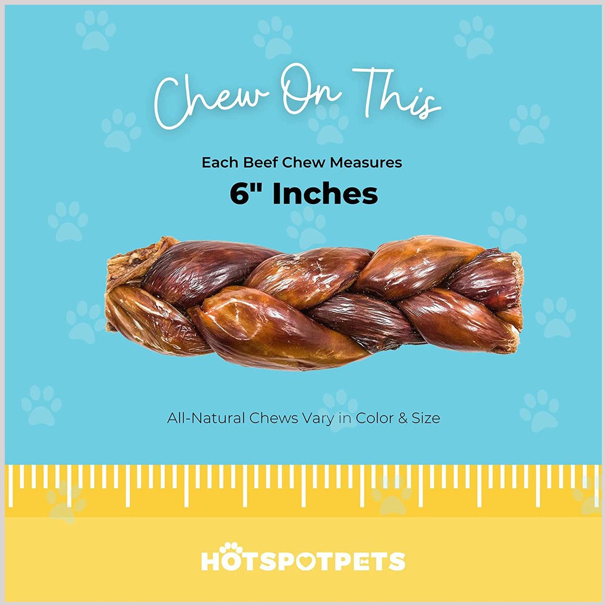 HOTSPOT PETS 6-in Beef Gullet Braided Twist Dog Chew Treats