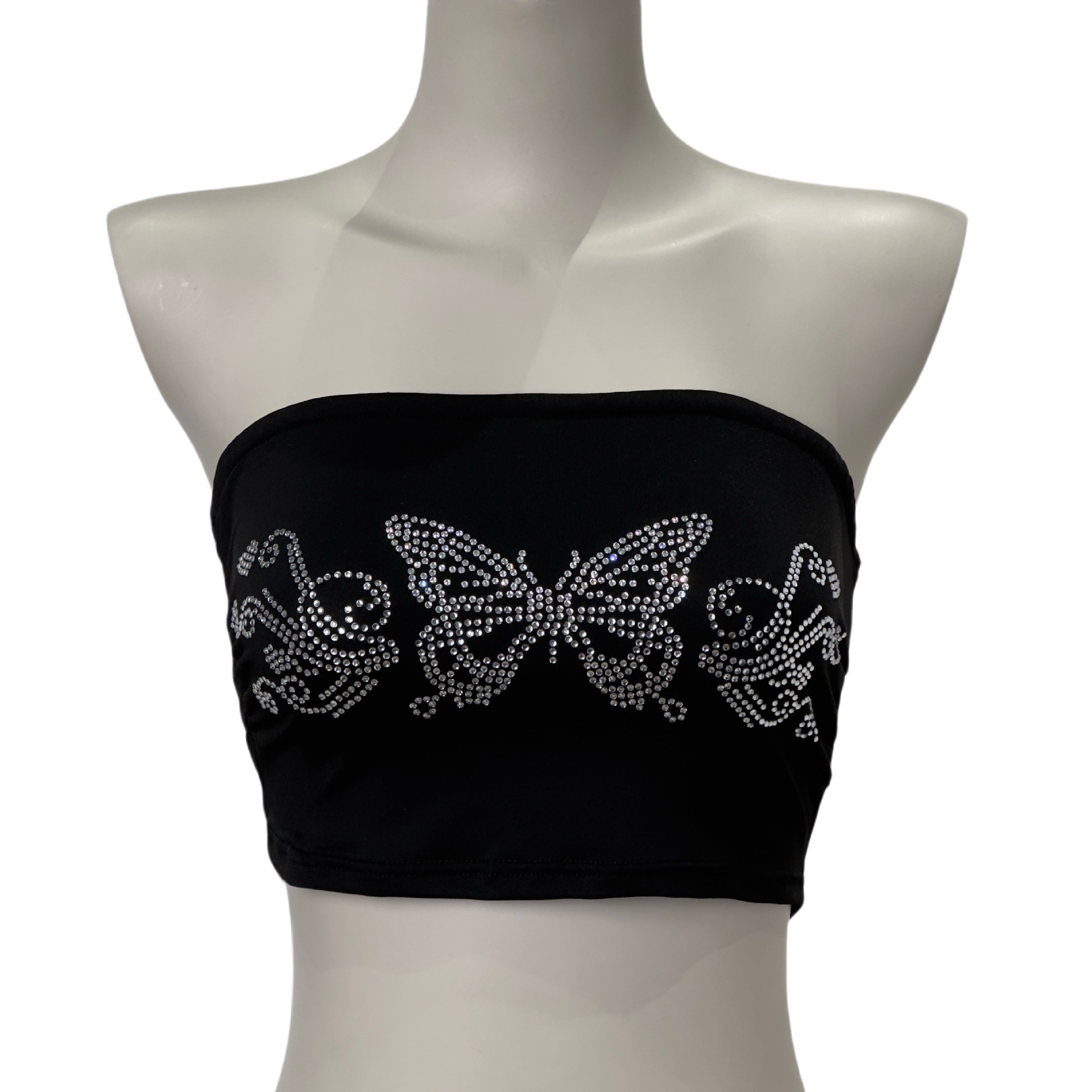 Butterfly palm hot diamond tube top sexy wrap chest ultra-short small vest for women