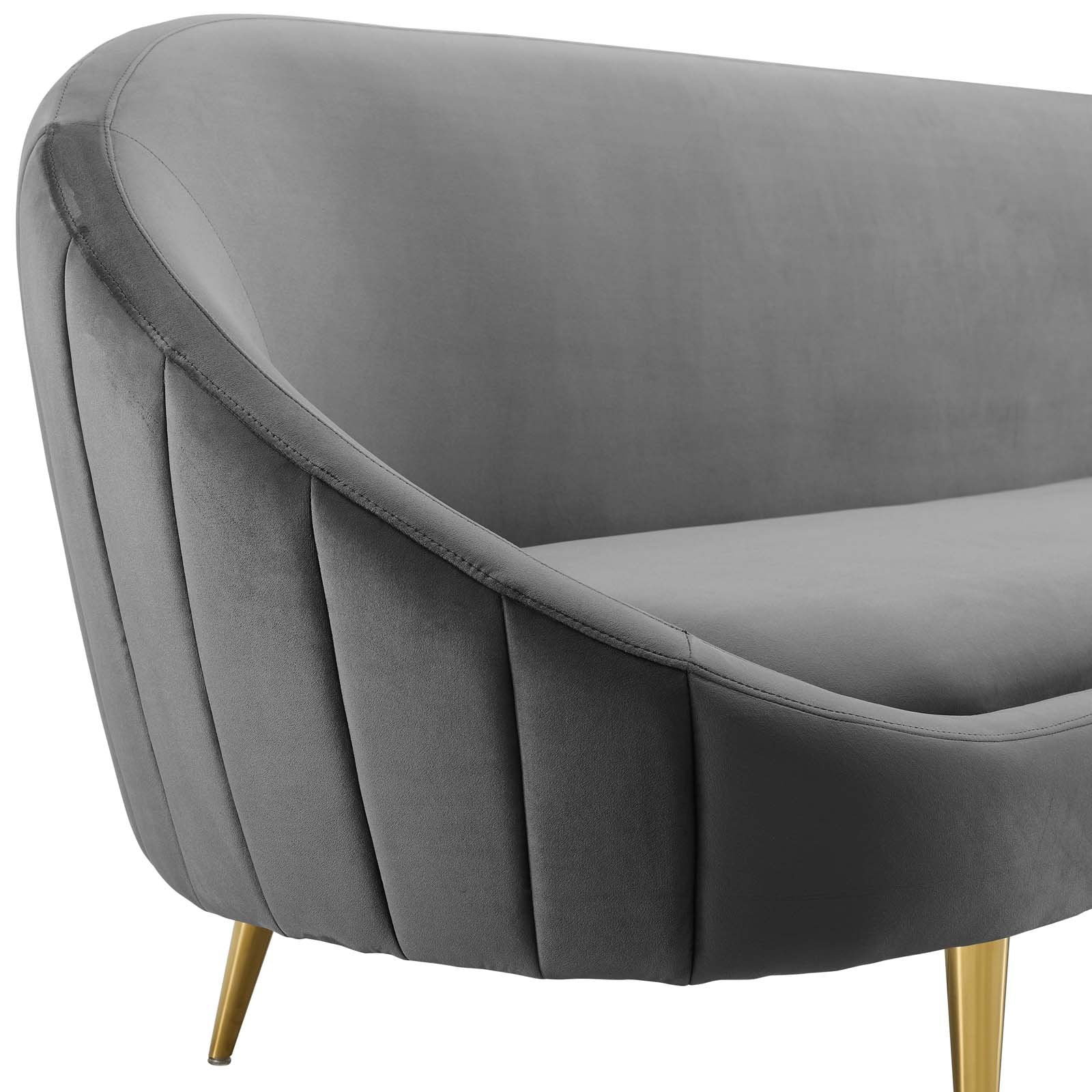 Sublime Vertical Curve Back Performance Velvet Sofa-EEI-3349