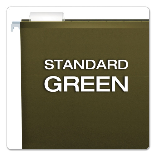 Pendaflex Extra Capacity Reinforced Hanging File Folders with Box Bottom， Letter Size， 1/5-Cut Tab， Standard Green， 25/Box (4152X2)