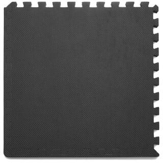 PROSOURCEFIT Thick Exercise Puzzle Mat Black 24 in. x 24 in. x 0.75 in. EVA Foam Interlocking Anti-Fatigue (6-pack) (24 sq. ft.) ps-2997-extp-black