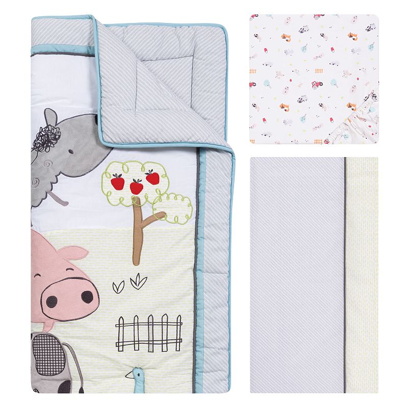 Trend Lab Farm Stack 4-Piece Crib Bedding Set