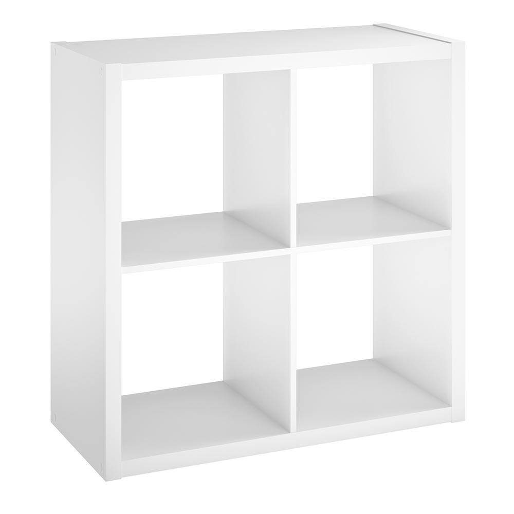 ClosetMaid 30 in. H x 29.84 in. W x 13.50 in. D White Wood Large 4-Cube Organizer 4549