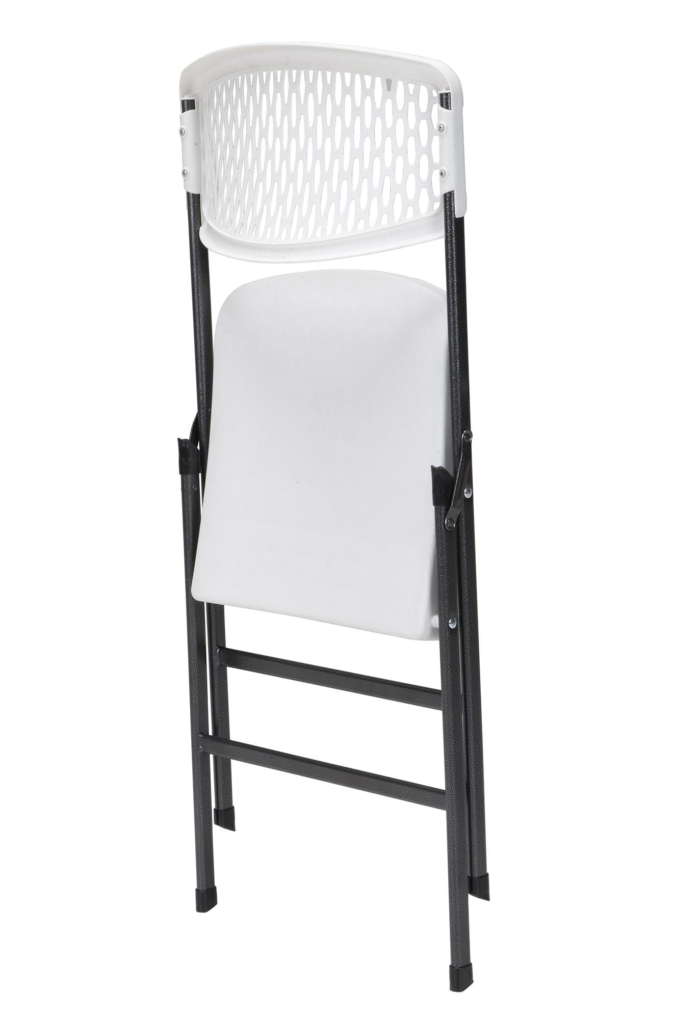 Cosco Waffle Resin Mesh Chair, White, 1-pack