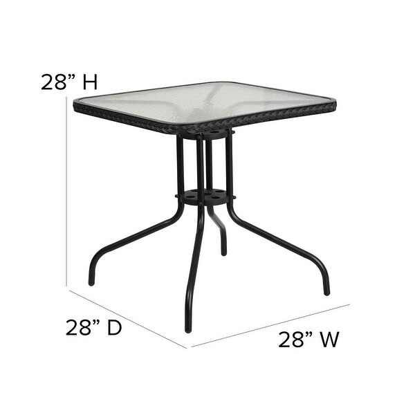 Powdercoated Aluminum/ Rattan Lightweight 5piece Outdoor Dining Set