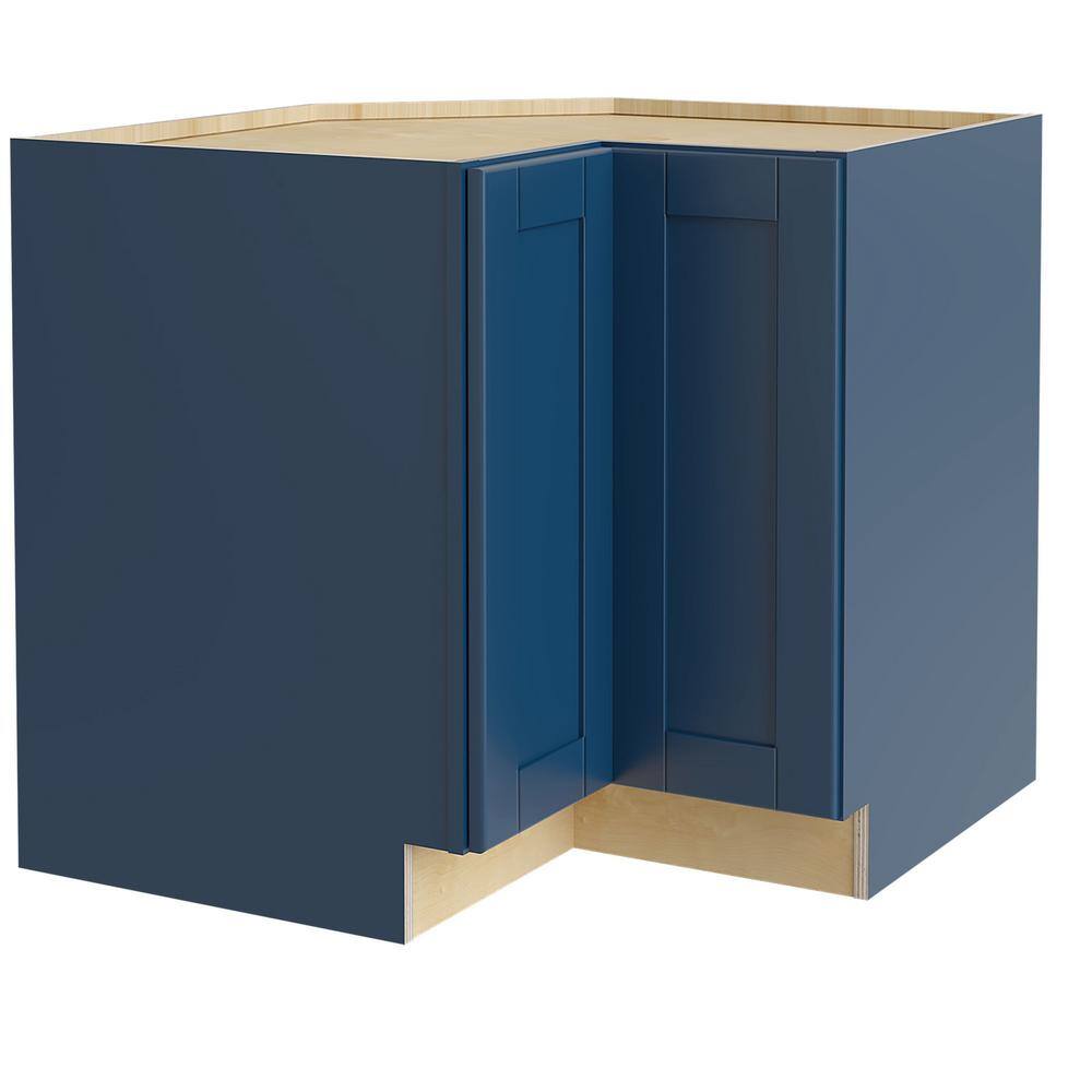 Contractor Express Cabinets Arlington Vessel Blue Shaker Stock Assembled Plywood Base Kitchen Cabinet Easy Reach Right 36 in. x 34.5 in. x 24 in. EZR36R-XVB