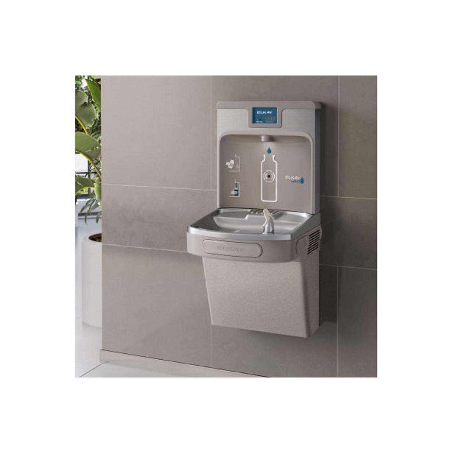 Elkay EZH2O 8 gal Gray Bottle Filling Station and Water Cooler Stainless Steel