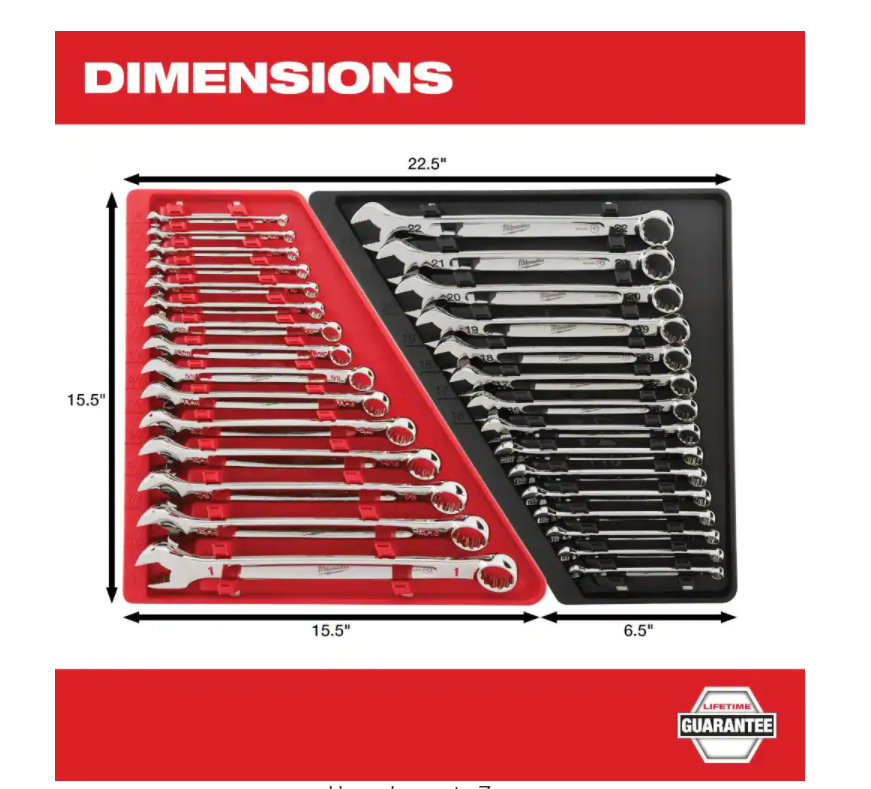 Milwaukee 48-22-9415 Combination SAE and 48-22-9515 Metric Wrench Mechanics Tool Set (30-Piece)